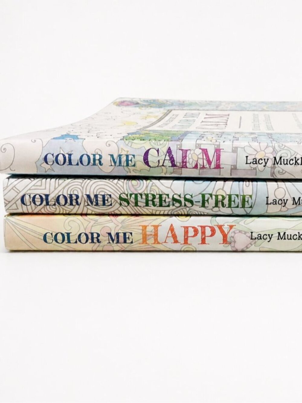Color Me Calm, Happy & Stress-Free Adult Coloring Book Lot of 3 Lacy Mucklow - Picture 3 of 6